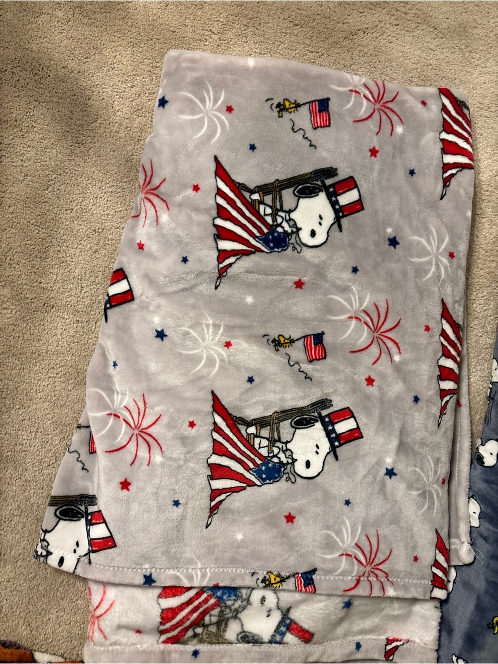 Berkshire Snoopy Patriotic Fleece Throw - Red, White & Blue